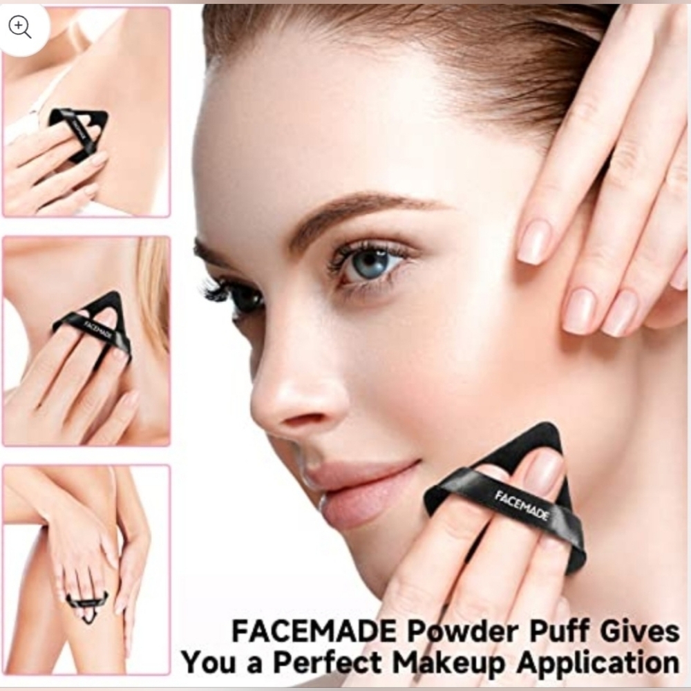 FACEMADE 6 Pieces Face Makeup Applicators & Travel Case, Soft Velour Makeup Puff